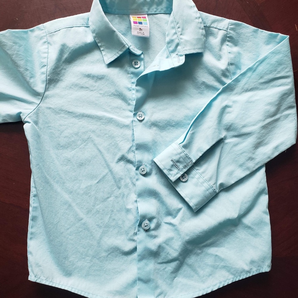 Blue button down with vest